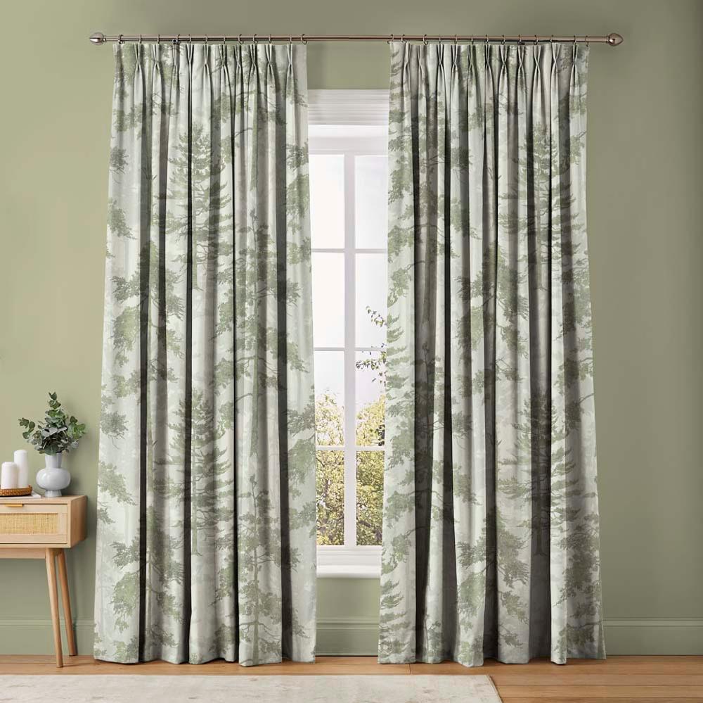 graham & brown Norse Forest Soft Green Curtains