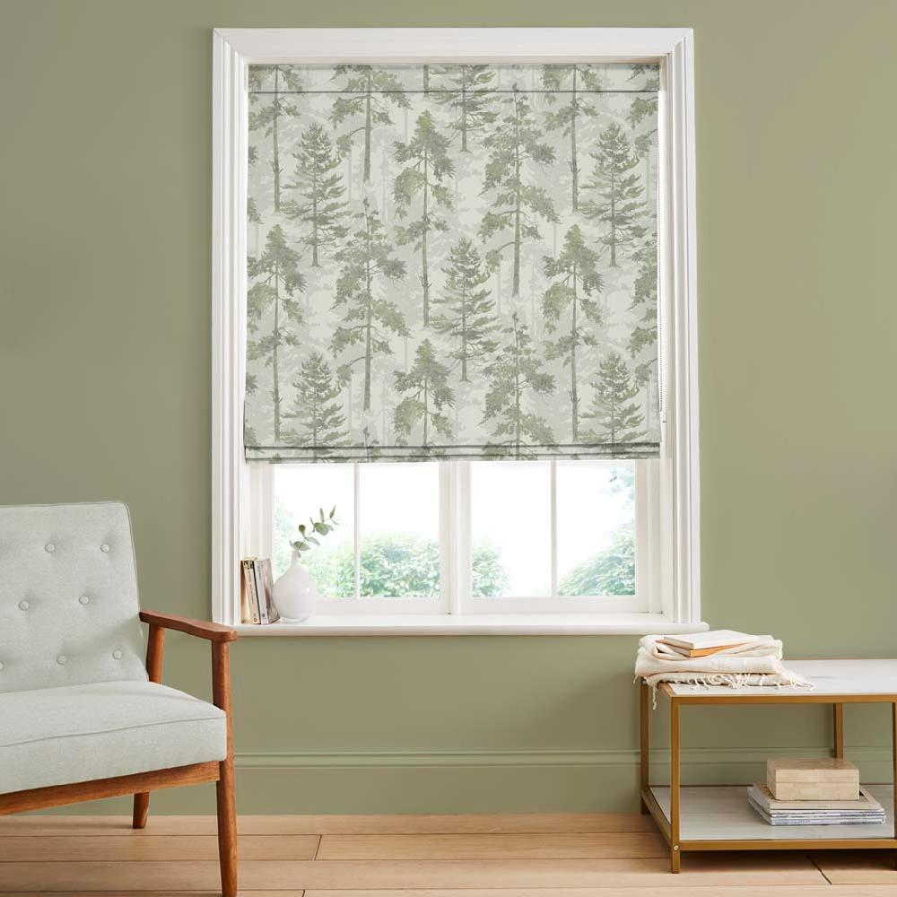 graham & brown Norse Forest Soft Green Roman Shade