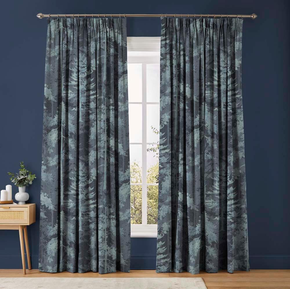 graham & brown Norse Forest Soft Navy Curtains