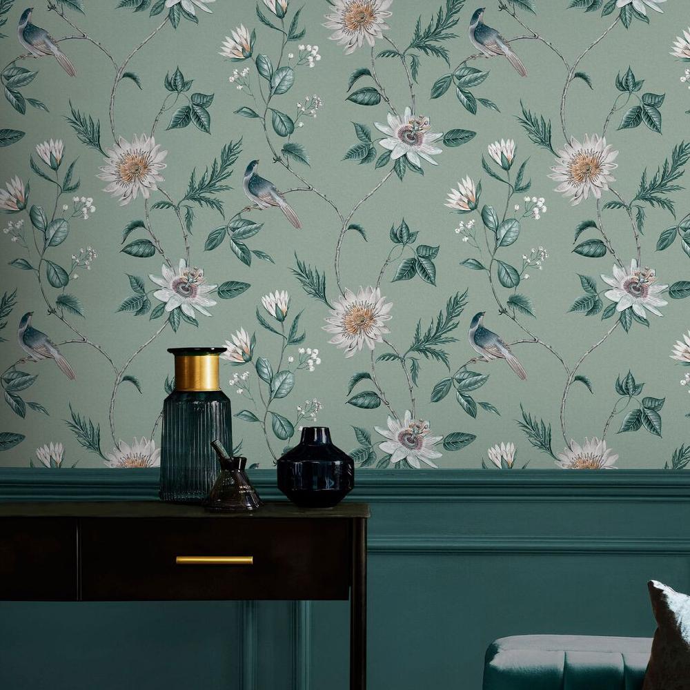 graham & brown Nuit Sage Wallpaper