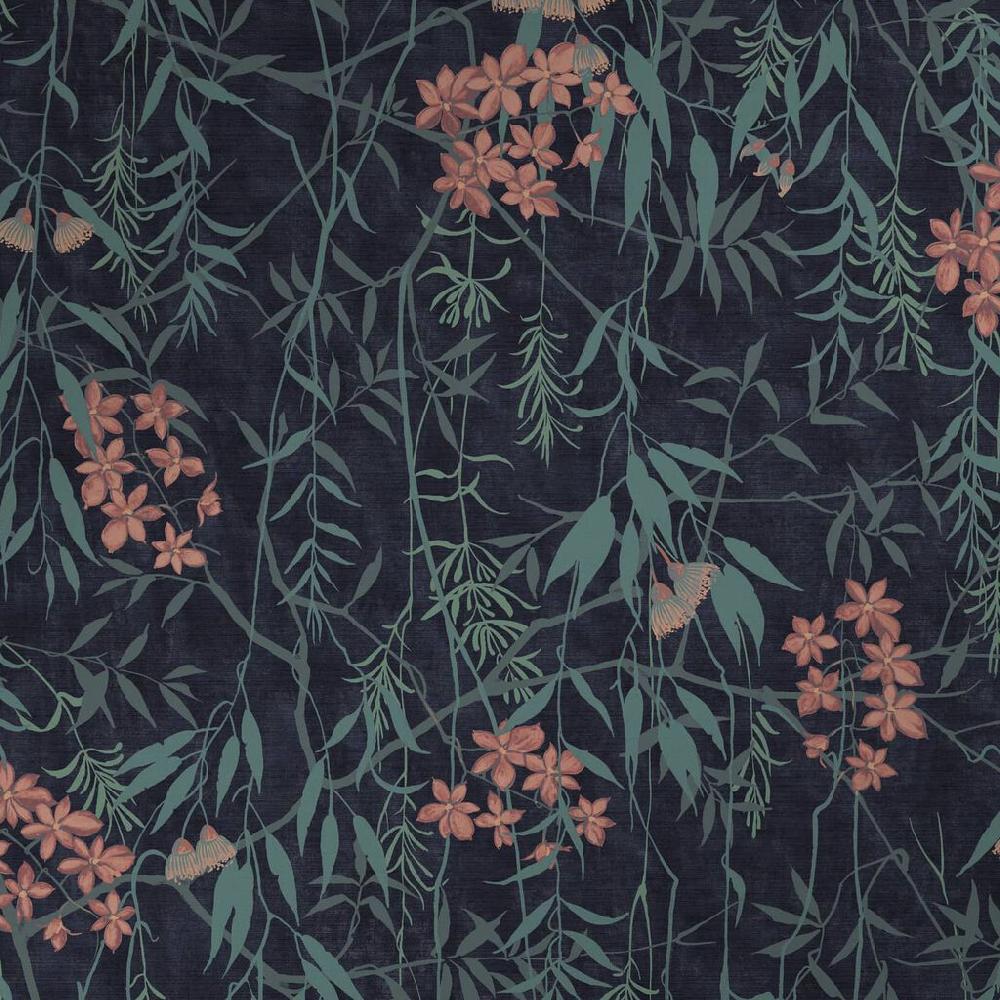 Graham & Brown Obassia Silk Midnight Wallpaper