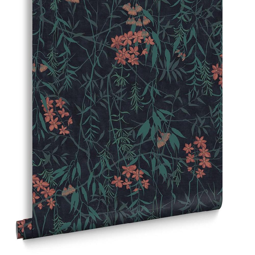 Graham & Brown Obassia Silk Midnight Wallpaper