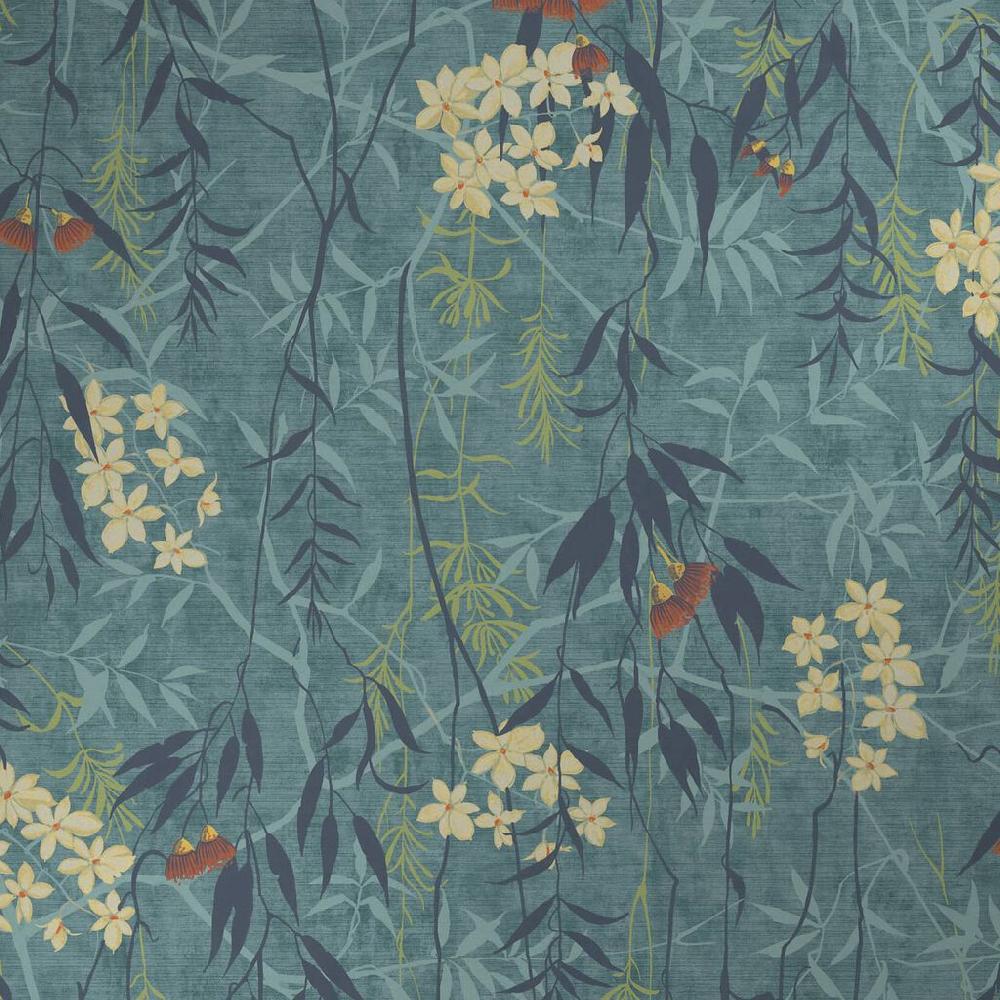 Graham & Brown Obassia Silk Teal Wallpaper