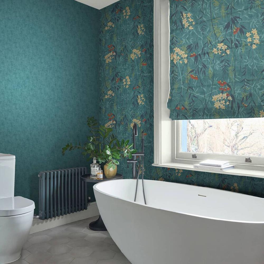 graham & brown Obassia Silk Teal Wallpaper