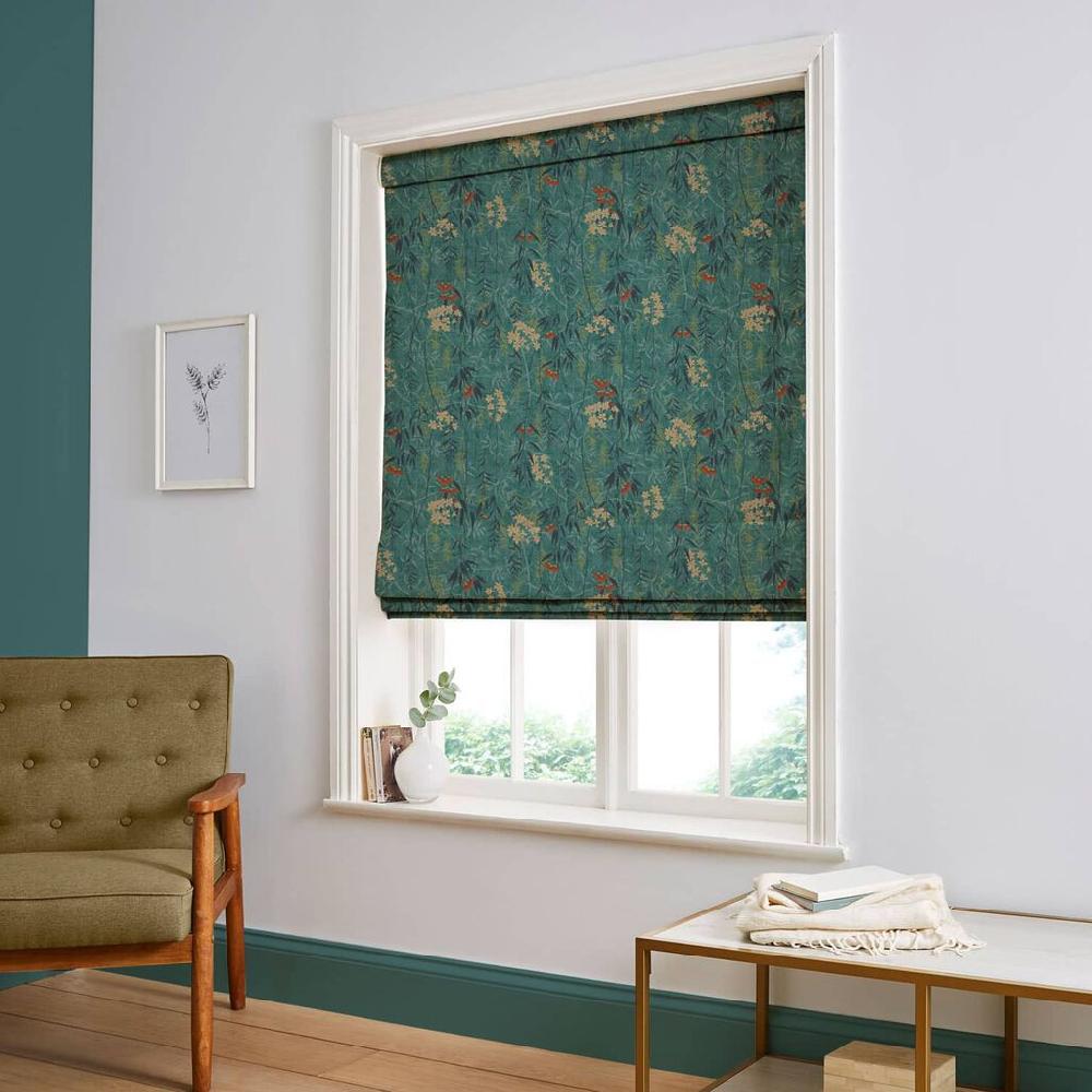 graham & brown Obassia Teal Roman Shade