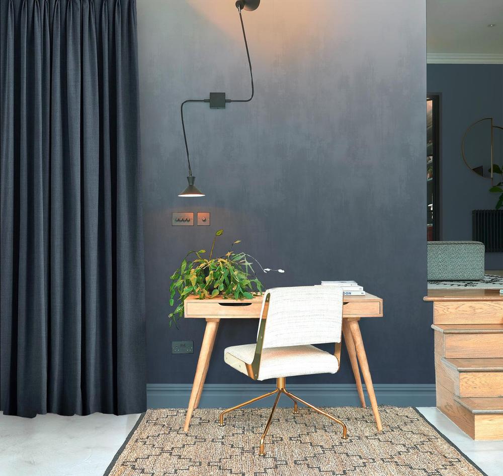 Graham & Brown Oblique Ink Blue Mural