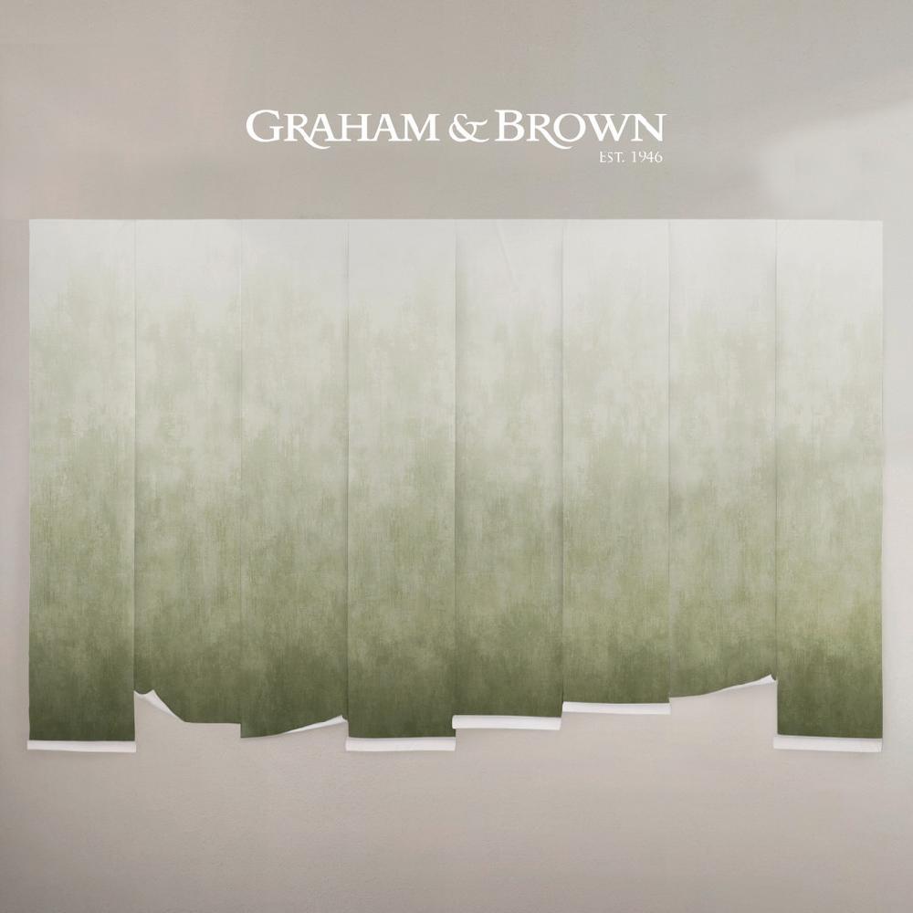 Graham & Brown Oblique Ink Green Mural