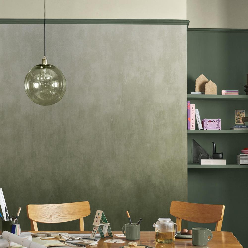 graham & brown Oblique Ink Green Mural