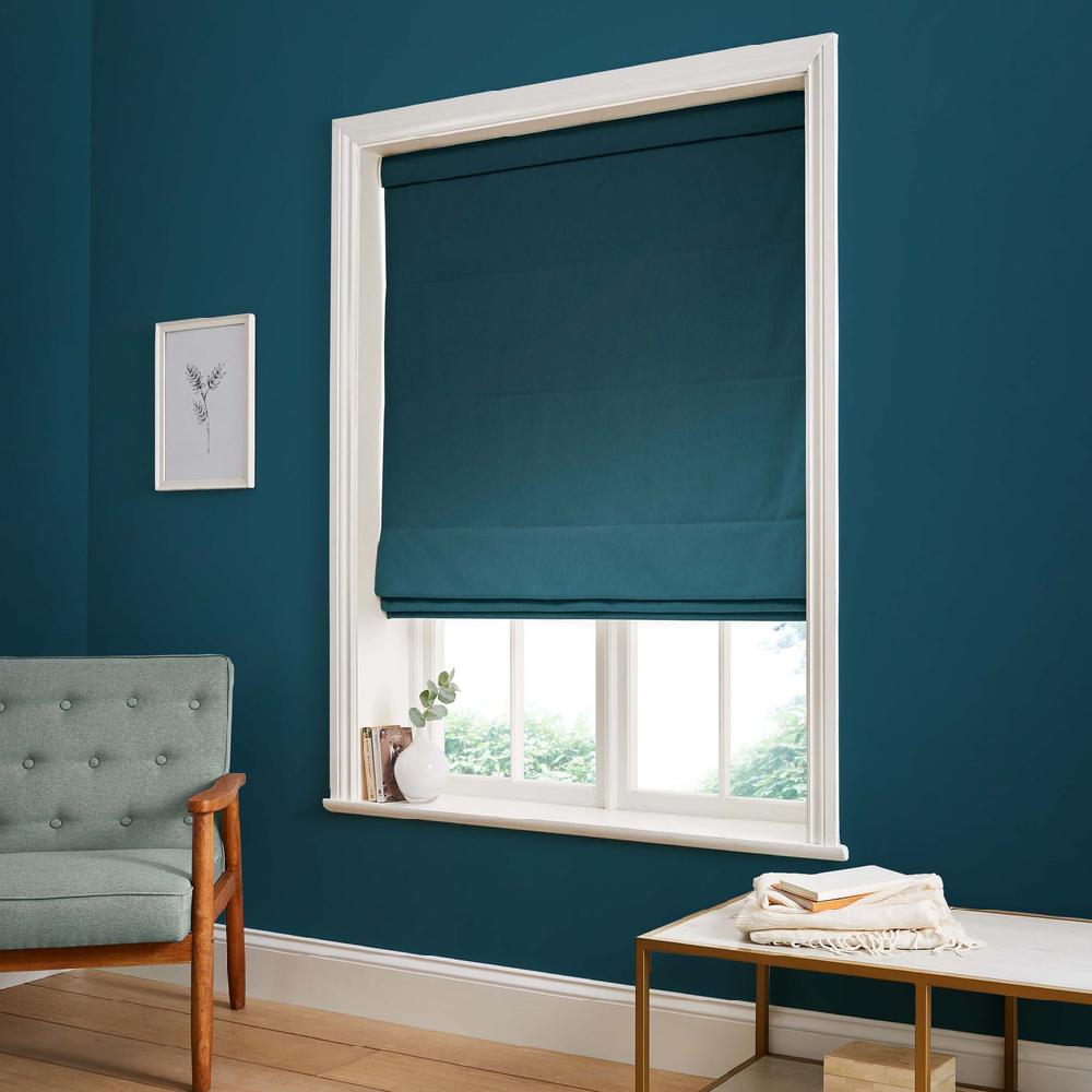 graham & brown Opulence Deep Teal Roman Shade