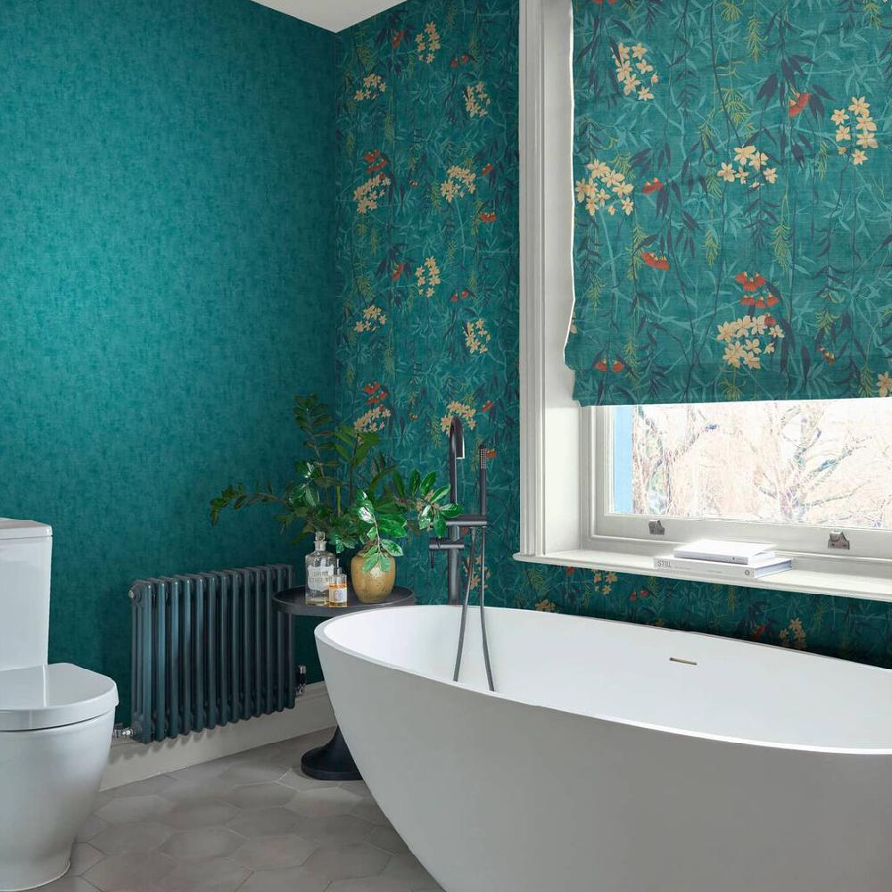 graham & brown Organdy Silk Teal Wallpaper