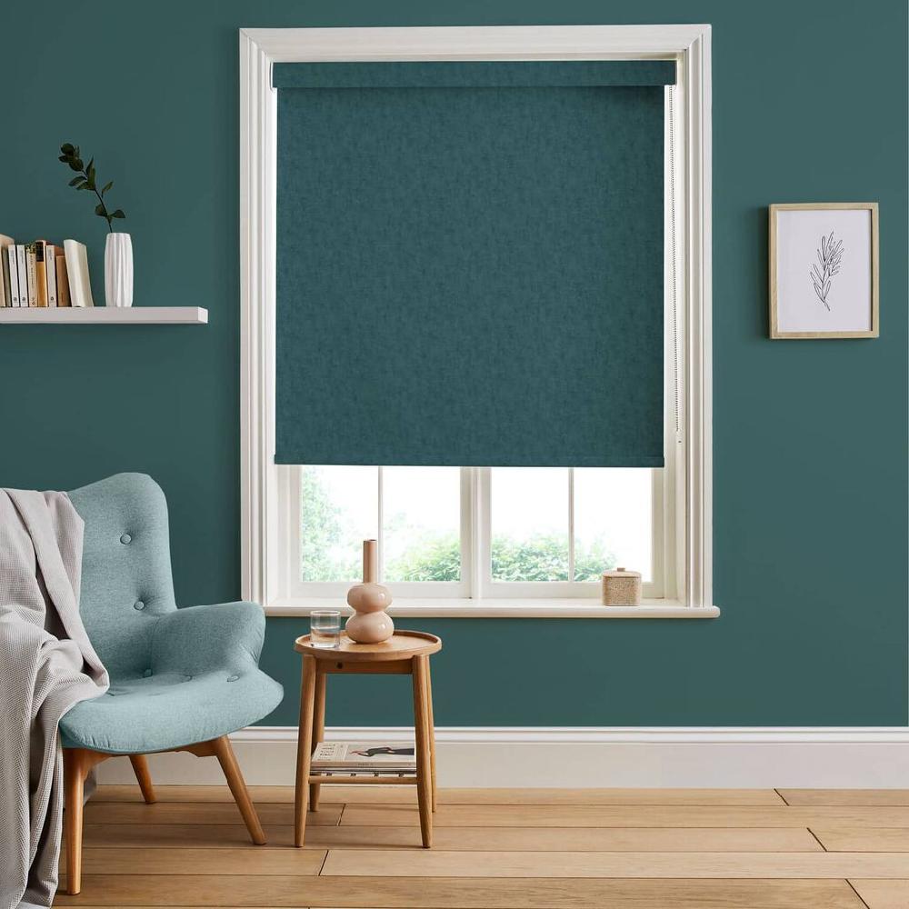 graham & brown Organdy Teal Roller Shade