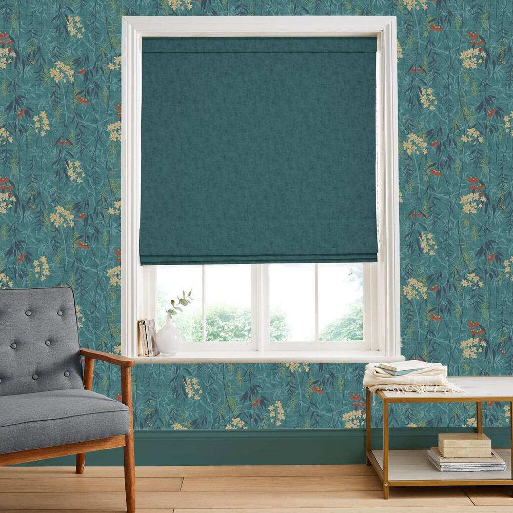 graham & brown Organdy Teal Roman Shade