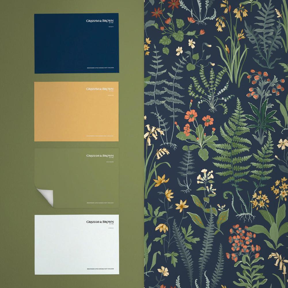 Graham & Brown Oshibana Blue Wallpaper