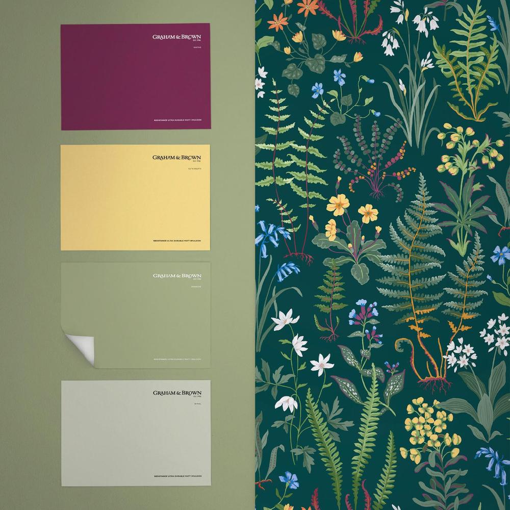 Graham & Brown Oshibana Teal Wallpaper