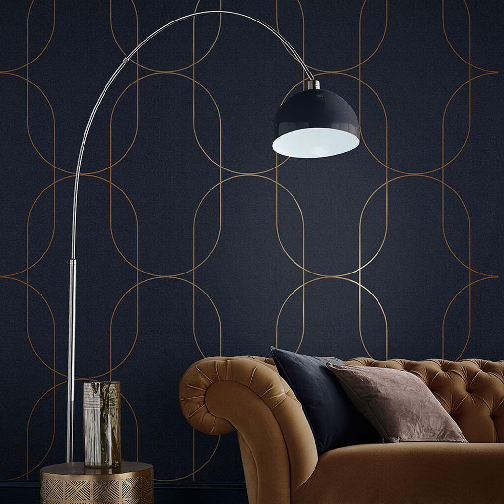 Graham & Brown Palais Navy & Copper Wallpaper