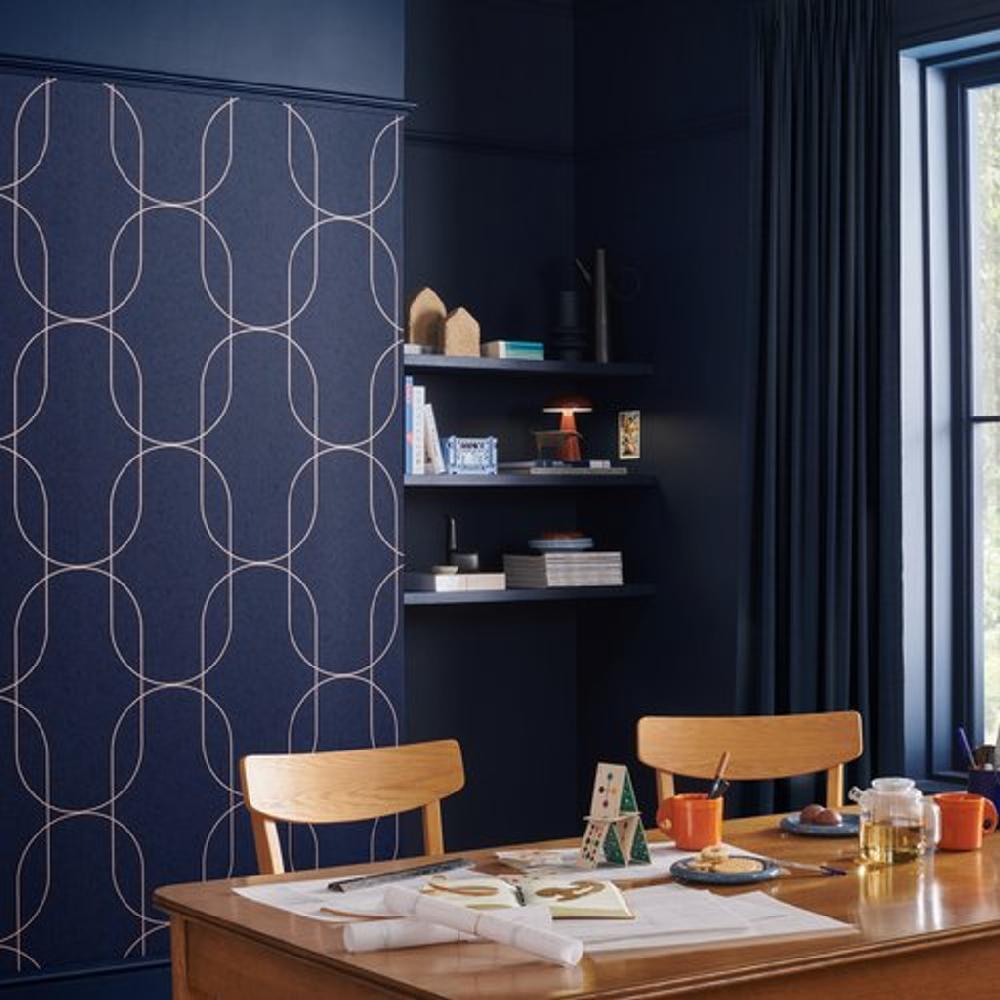 graham & brown Palais Navy & Copper Wallpaper