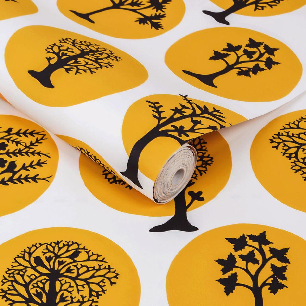 Graham & Brown Party Land Mustard Wallpaper