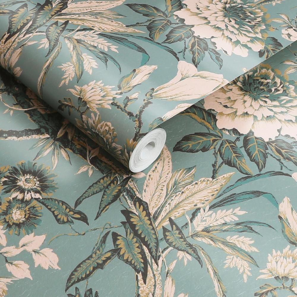 Graham & Brown Perrow Duck Egg Wallpaper