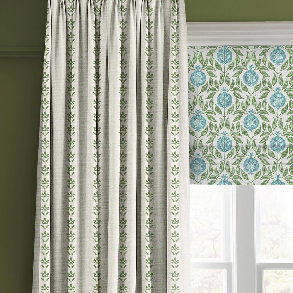 Graham & Brown Petal Stripe Apple Green Curtain