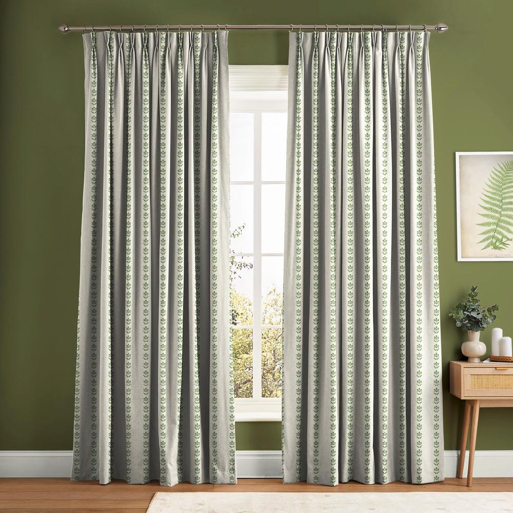 graham & brown Petal Stripe Apple Green Curtain