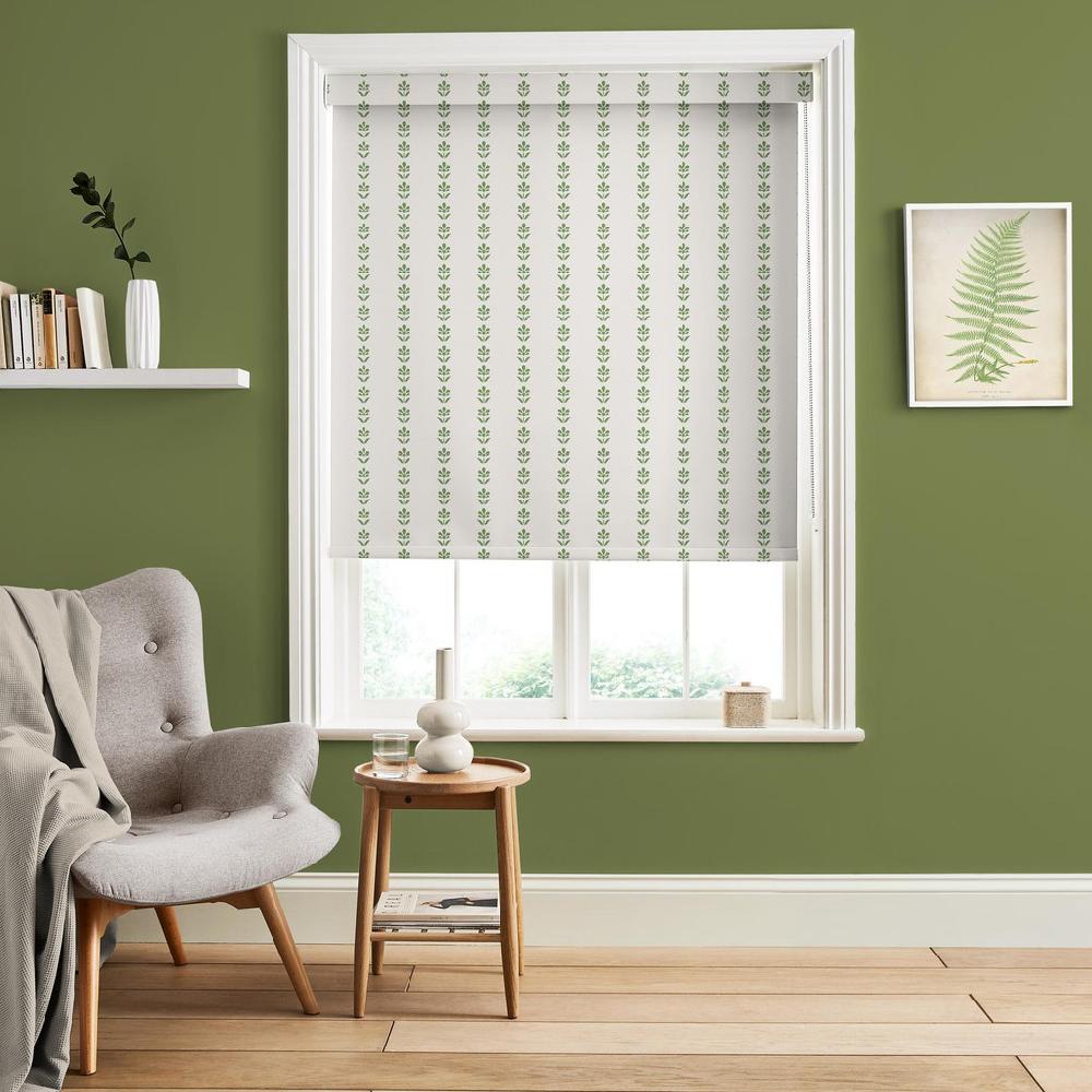 graham & brown Petal Stripe Apple Green Roller Blind