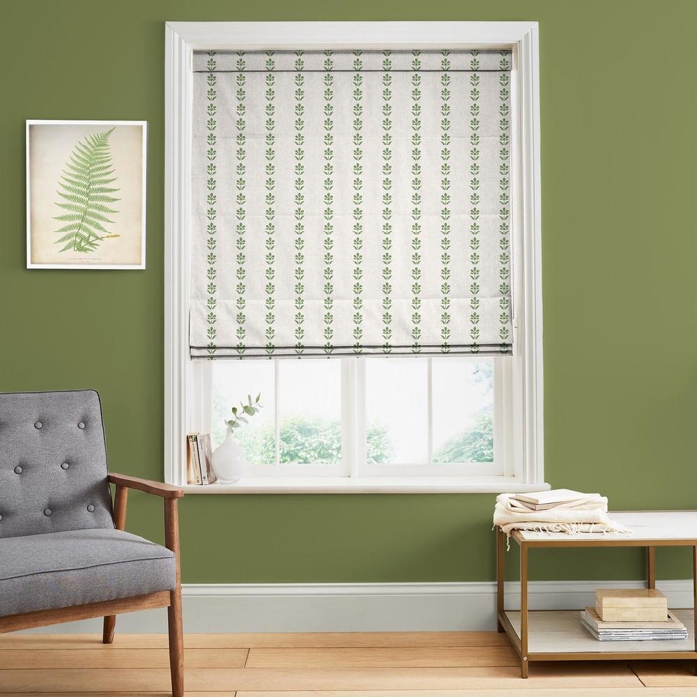 graham & brown Petal Stripe Apple Green Roman Blind
