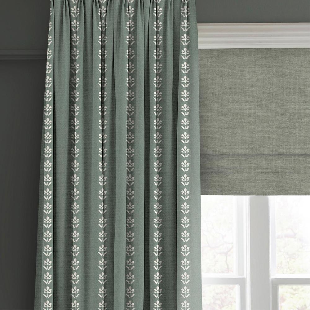 Graham & Brown Petal Stripe Grey Green Curtain
