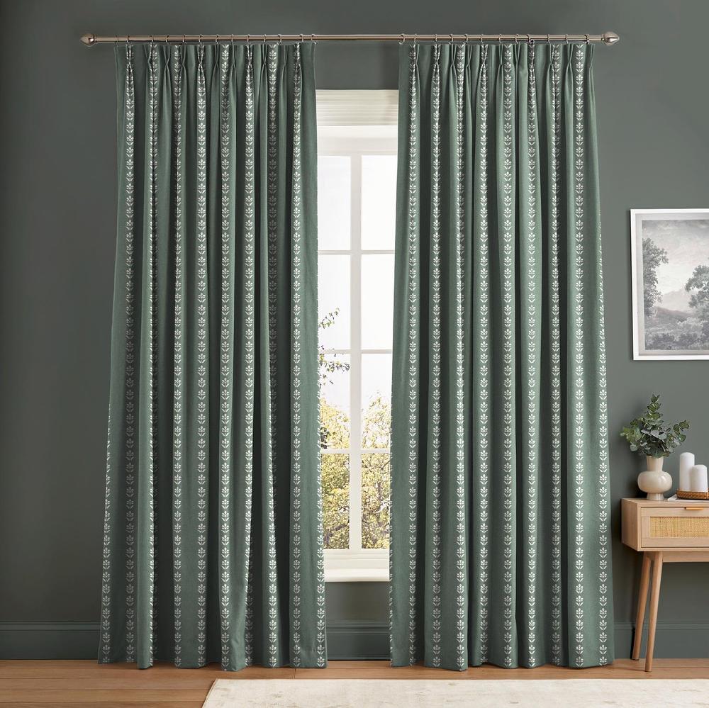 graham & brown Petal Stripe Grey Green Curtain