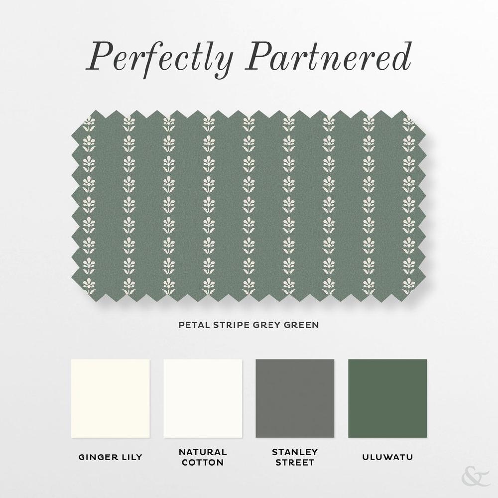 Graham & Brown Petal Stripe Grey Green Roller Blind