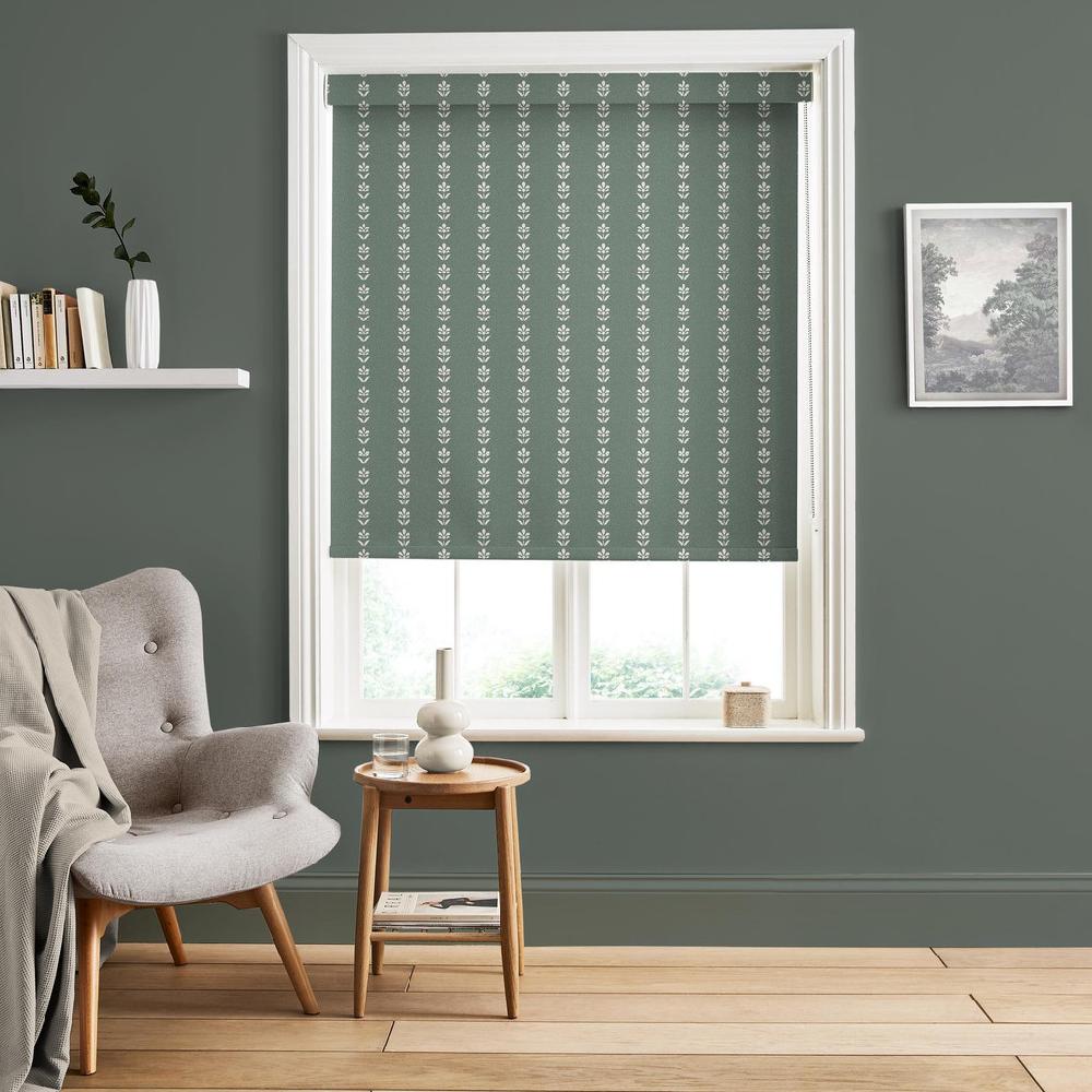 graham & brown Petal Stripe Grey Green Roller Blind