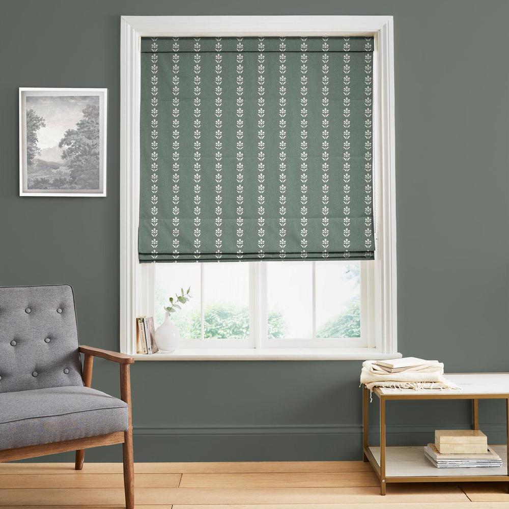 graham & brown Petal Stripe Grey Green Roman Blind