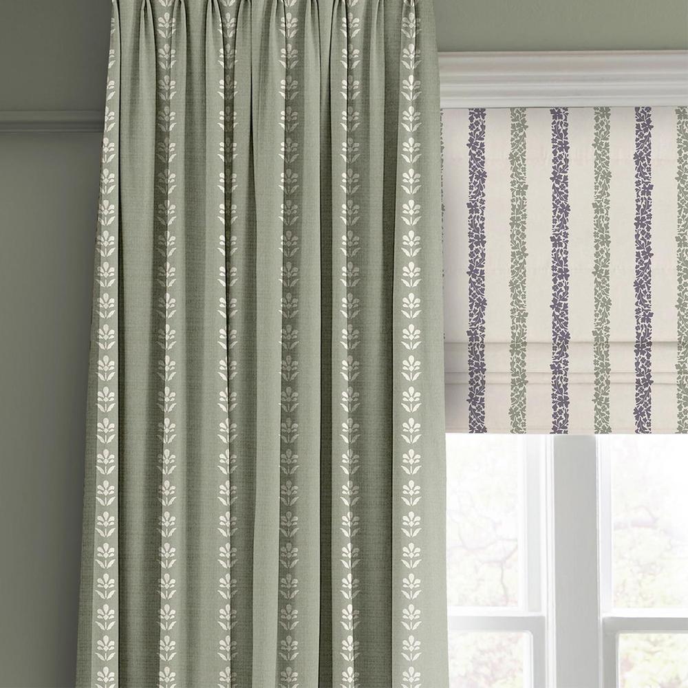 Graham & Brown Petal Stripe Sage Curtain