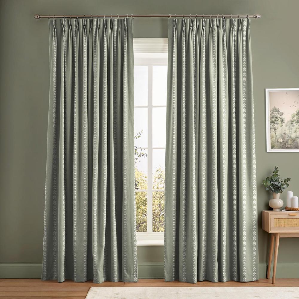 graham & brown Petal Stripe Sage Curtain