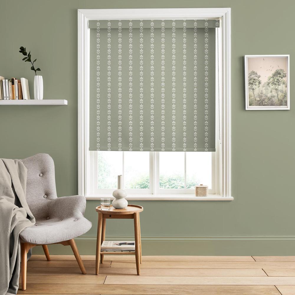 graham & brown Petal Stripe Sage Roller Blind