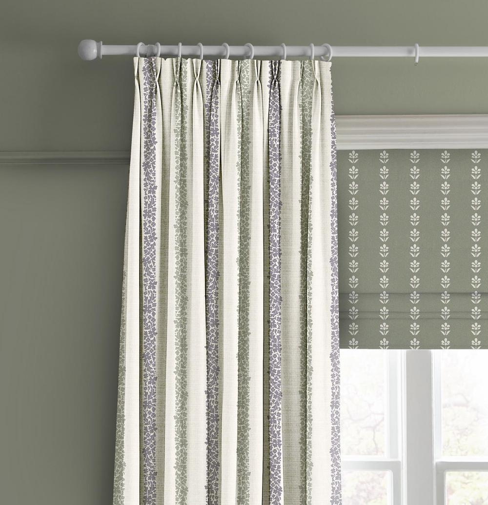 Graham & Brown Petal Stripe Sage Roman Shade