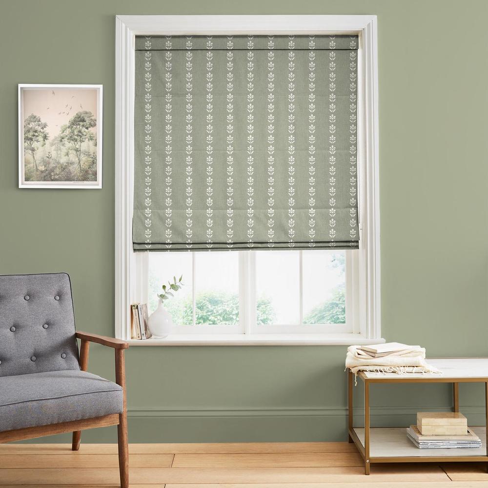 graham & brown Petal Stripe Sage Roman Shade