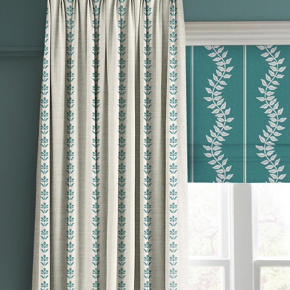 Graham & Brown Petal Stripe Teal Curtain