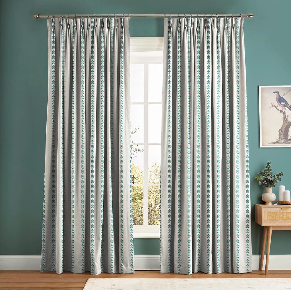 graham & brown Petal Stripe Teal Curtain