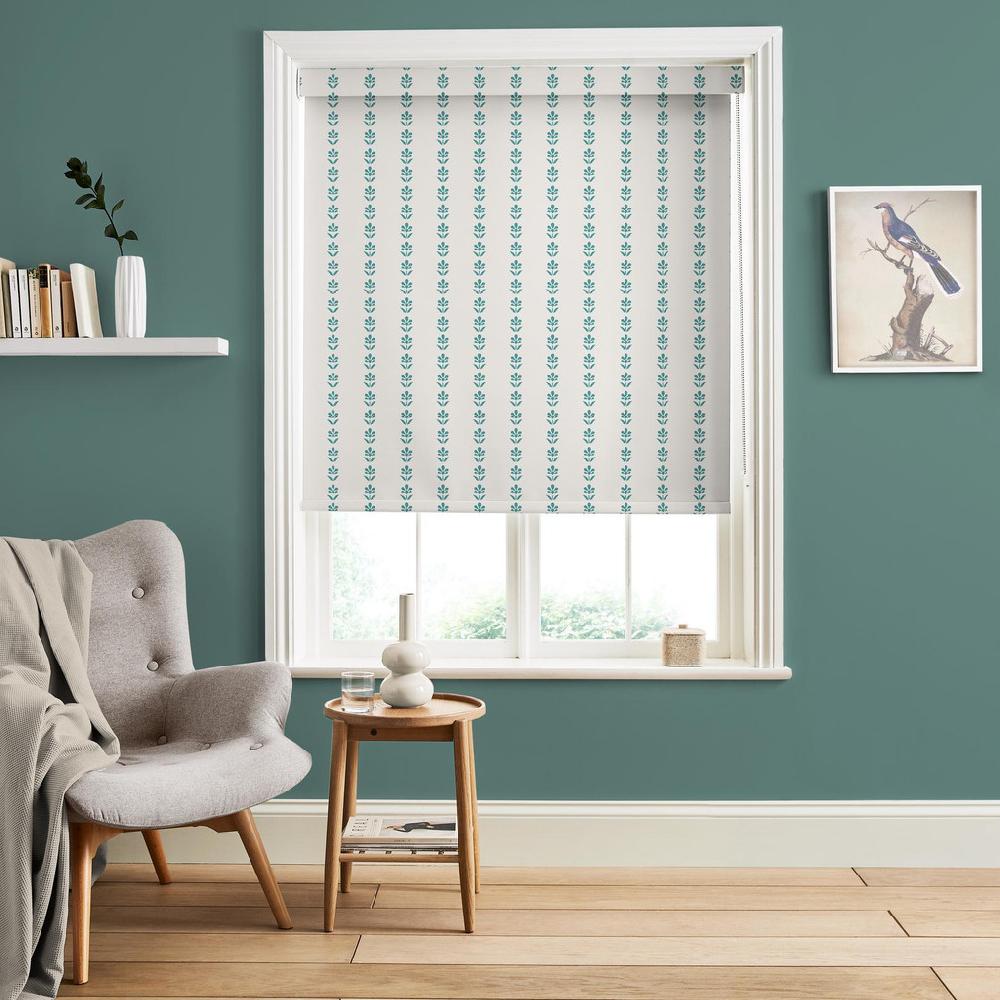 graham & brown Petal Stripe Teal Roller Blind
