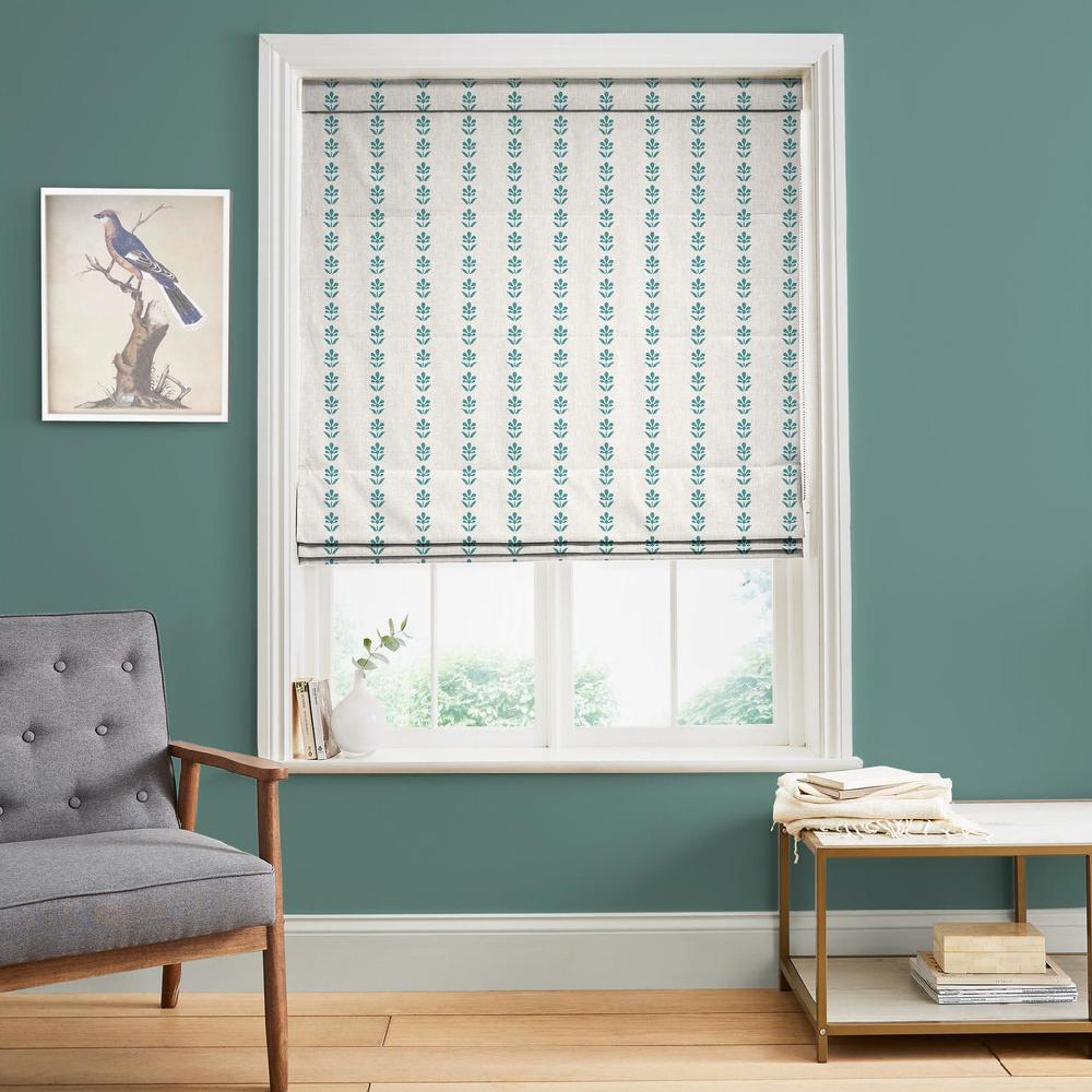 graham & brown Petal Stripe Teal Roman Blind