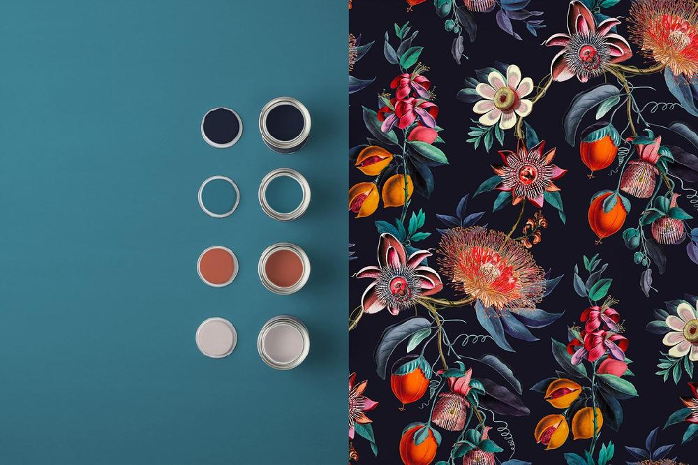 Graham & Brown Physic Garden Navy Wallpaper