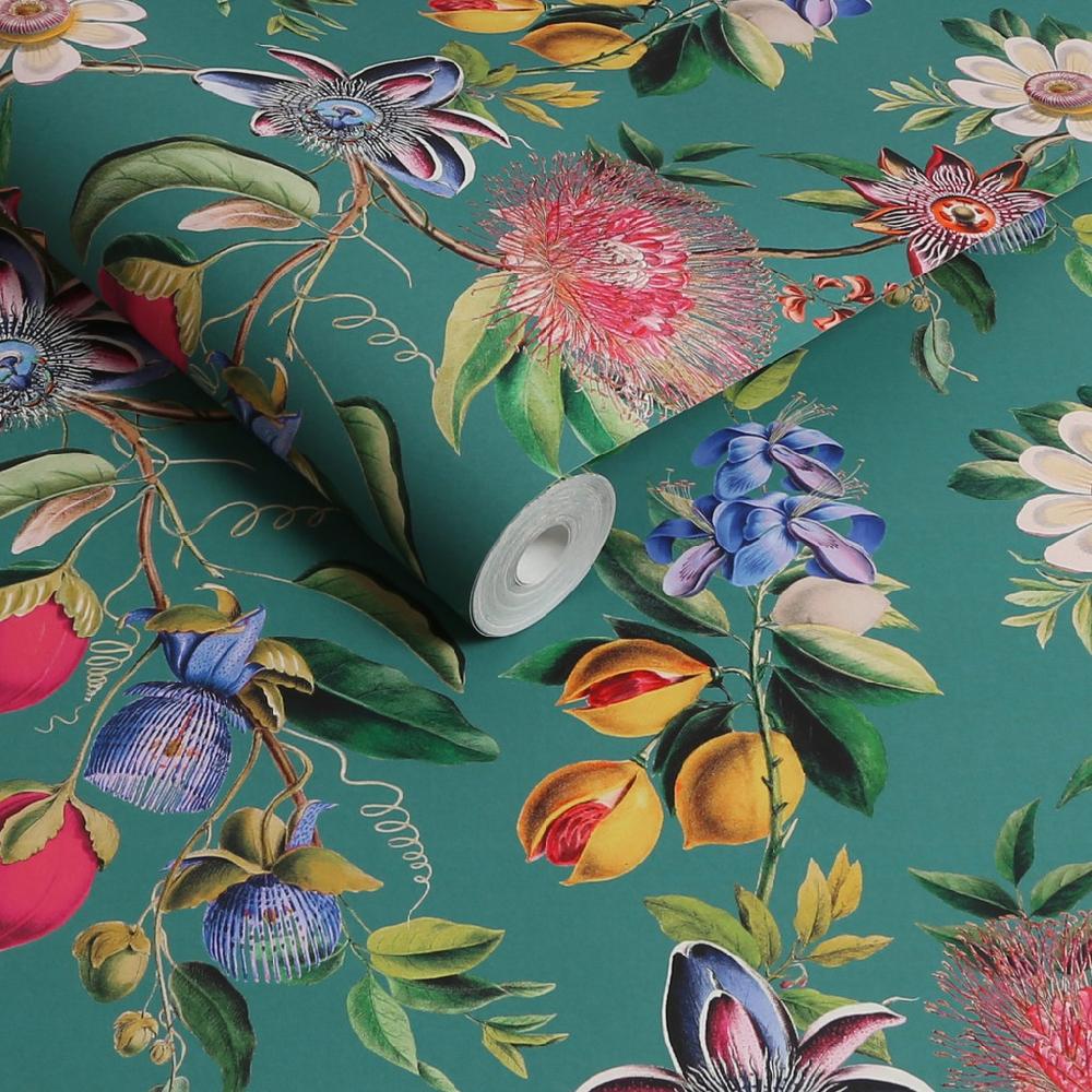 Graham & Brown Physic Garden Teal Wallpaper