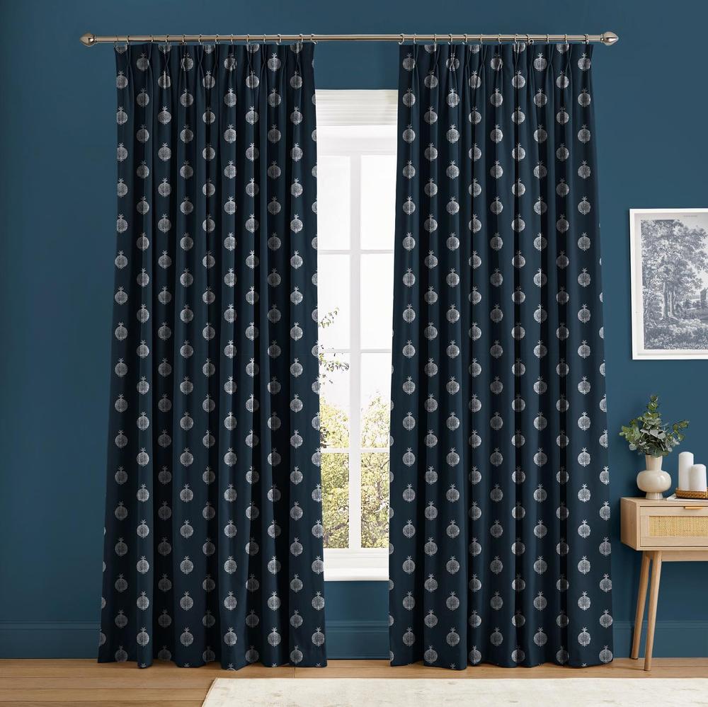 graham & brown Pomegranate Motif Navy Curtain
