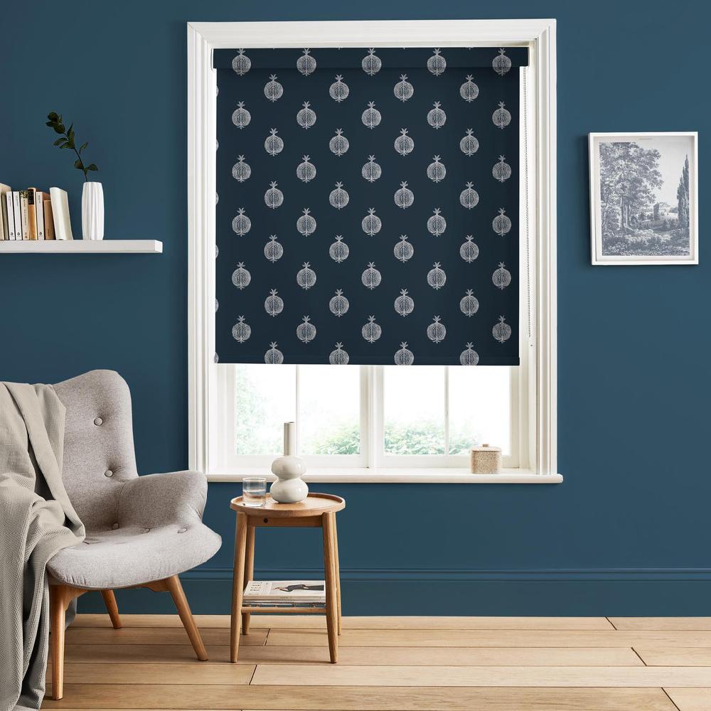 graham & brown Pomegranate Motif Navy Roller Blind