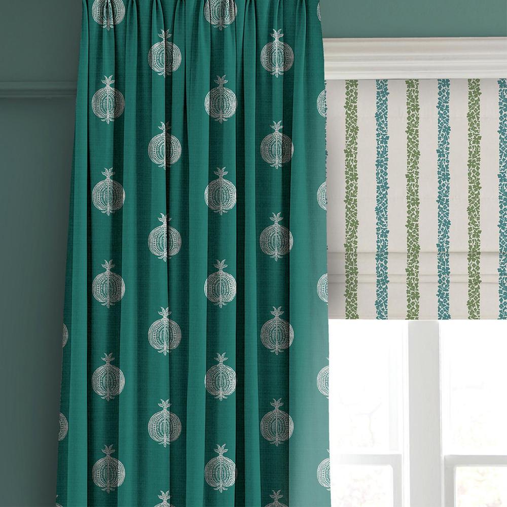Graham & Brown Pomegranate Motif Teal Curtain