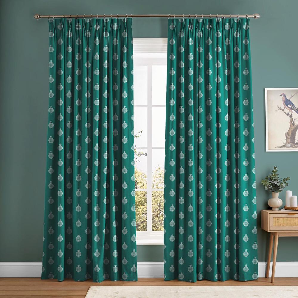 graham & brown Pomegranate Motif Teal Curtain