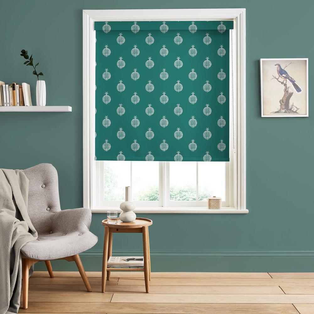 graham & brown Pomegranate Motif Teal Roller Blind