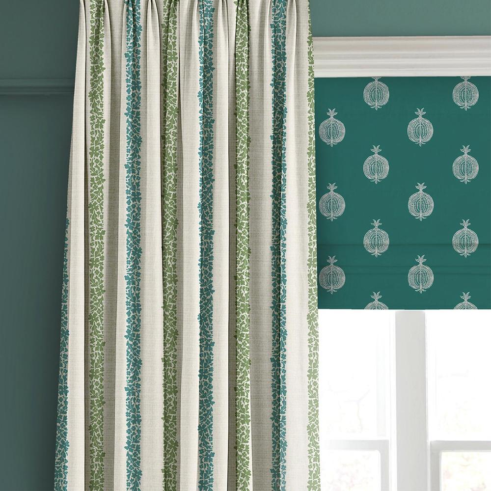 Graham & Brown Pomegranate Motif Teal Roman Blind