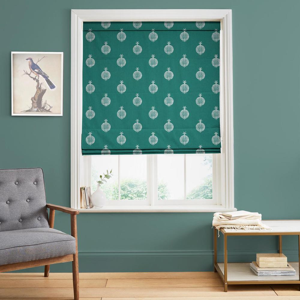 graham & brown Pomegranate Motif Teal Roman Blind