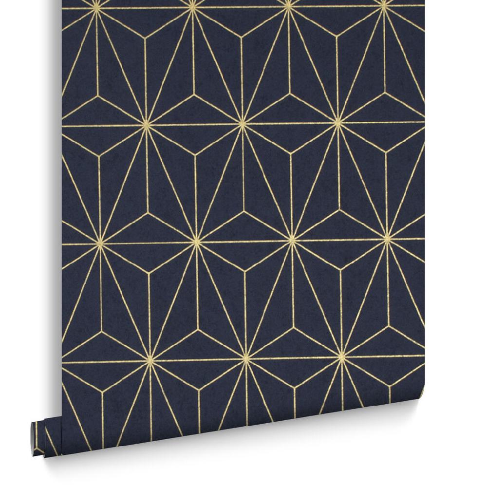 Graham & Brown Prism Navy & Gold Wallpaper